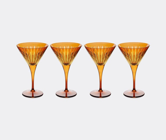 L'Objet 'Prism' martini glass, set of four, amber Amber LOBJ24PRI075AMB