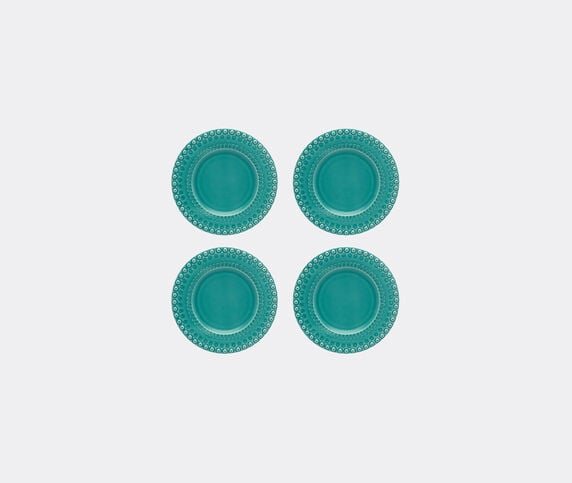 Bordallo Pinheiro ‘Fantasia’ dessert plate, set of four, acqua green Turquoise BOPI23FAN604LGR