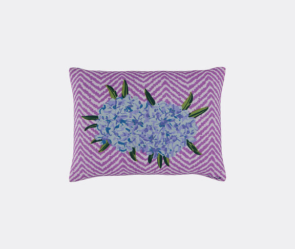 Lisa Corti 'Oleander' rectangular cushion, lilac and blue undefined ${masterID} 2