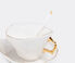 Seletti 'Meltdown' teacup, saucer and teaspoon, set of two white SELE24TEA344MUL