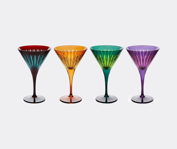 L'Objet 'Prism' martini glass, set of four, multicolor Amber/Green/purple /Bordeaux LOBJ24PRI037MUL
