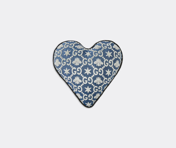 Gucci 'GG' heart shaped cushion, blue and ivory undefined ${masterID} 2