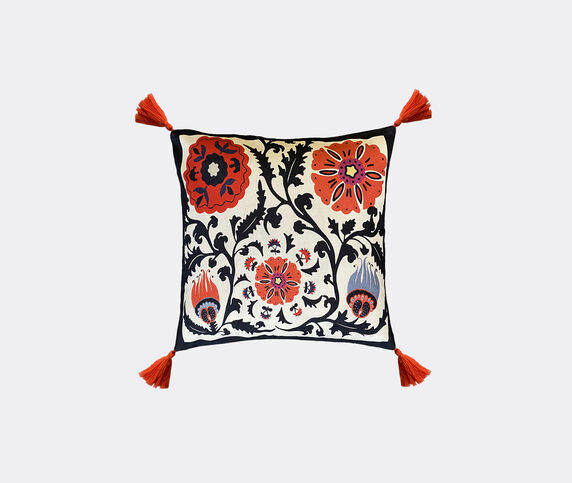 Les-Ottomans 'Flowers' embroidered cushion, multicolor Multicolor OTTO24FLO716MUL