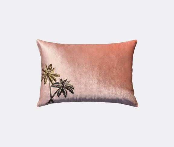 Les-Ottomans 'Palms' velvet cushion, pink undefined ${masterID} 2