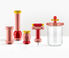 Alessi '100 Values Collection' salt, pepper and spice grinder, short, pink yellow,red,pink ALES21SAL492MUL
