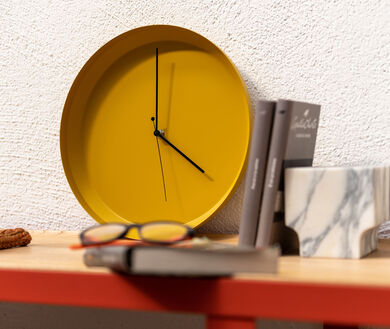 Egg Frying Pan Analog Designer Wall Clock Yellow