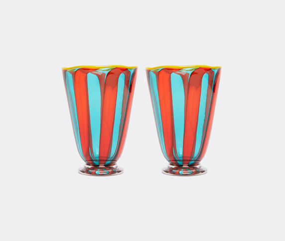 La DoubleJ 'Rainbow' glass, set of two, red and blue multicolor LADJ23RAI090MUL