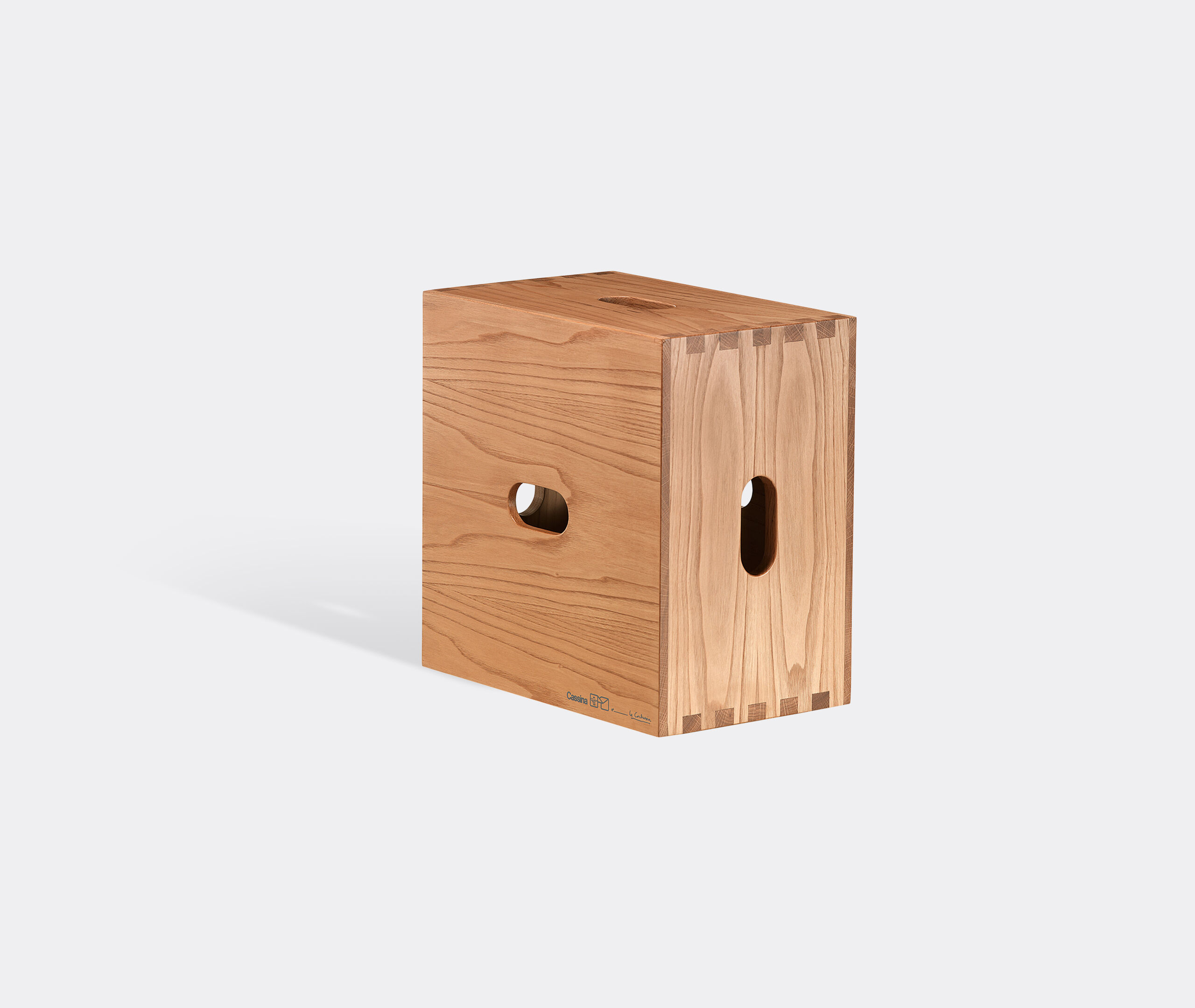 LC14 - Tabouret Cabanon', stool in chestnut wood by Cassina 