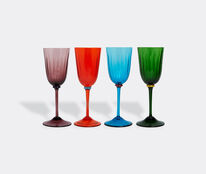 Rainbow set of 8 wine glasses in multicoloured - La Double J