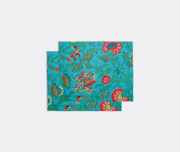 La DoubleJ 'Dragon Flower' tablemat, set of two, turquoise undefined ${masterID} 2