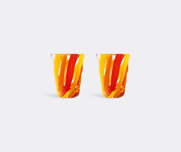 LSA International 'Folk' tumbler, set of two, orange, red and yellow undefined ${masterID}