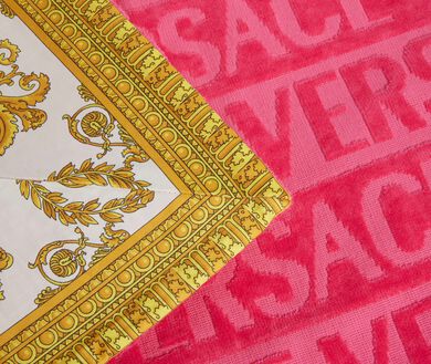 Versace baroque-print Cotton Towel - Pink