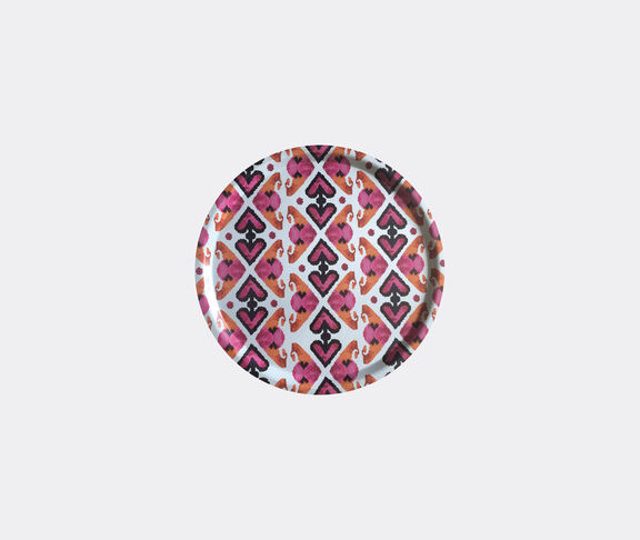 Les-Ottomans 'Ikat' wooden tray, pink and orange undefined ${masterID} 2