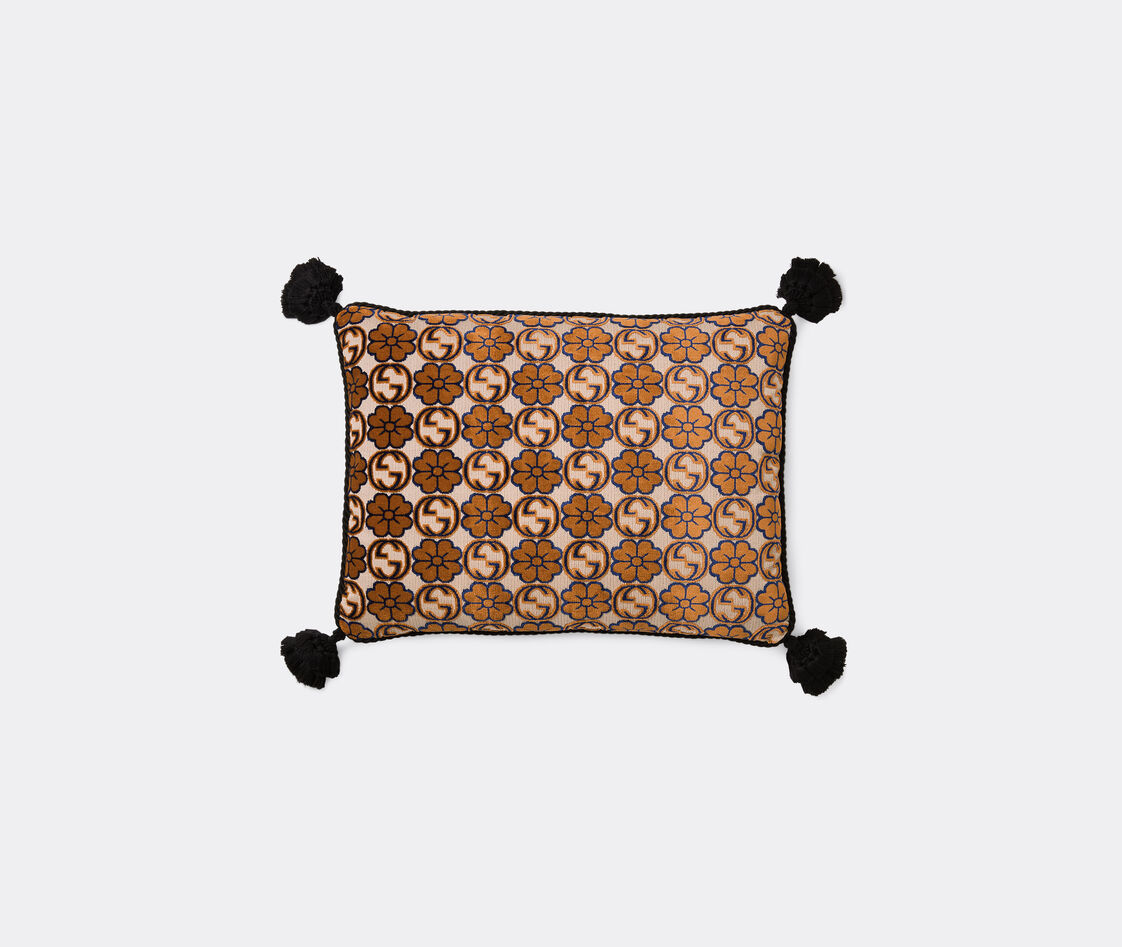 Gucci Cushions Brown In Brown,yellow,ivory Print