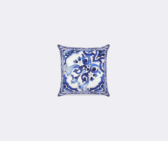 Dolce&Gabbana Casa 'Blu Mediterraneo' silk twill cushion, medium blue DGCA22SIL216MUL