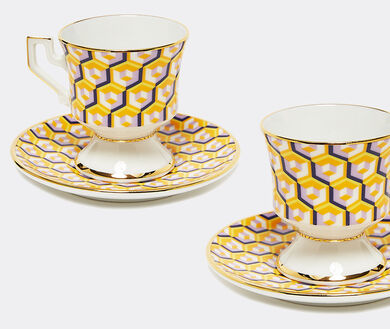 Cubi Giallo' espresso cup and saucer, set of two by La DoubleJ, Tea And  Coffee